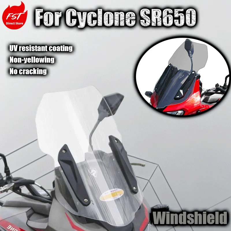 For Zongshen RX6 windshield modification SR650 heightened front windshield rain shield transparent windshield chest protector
