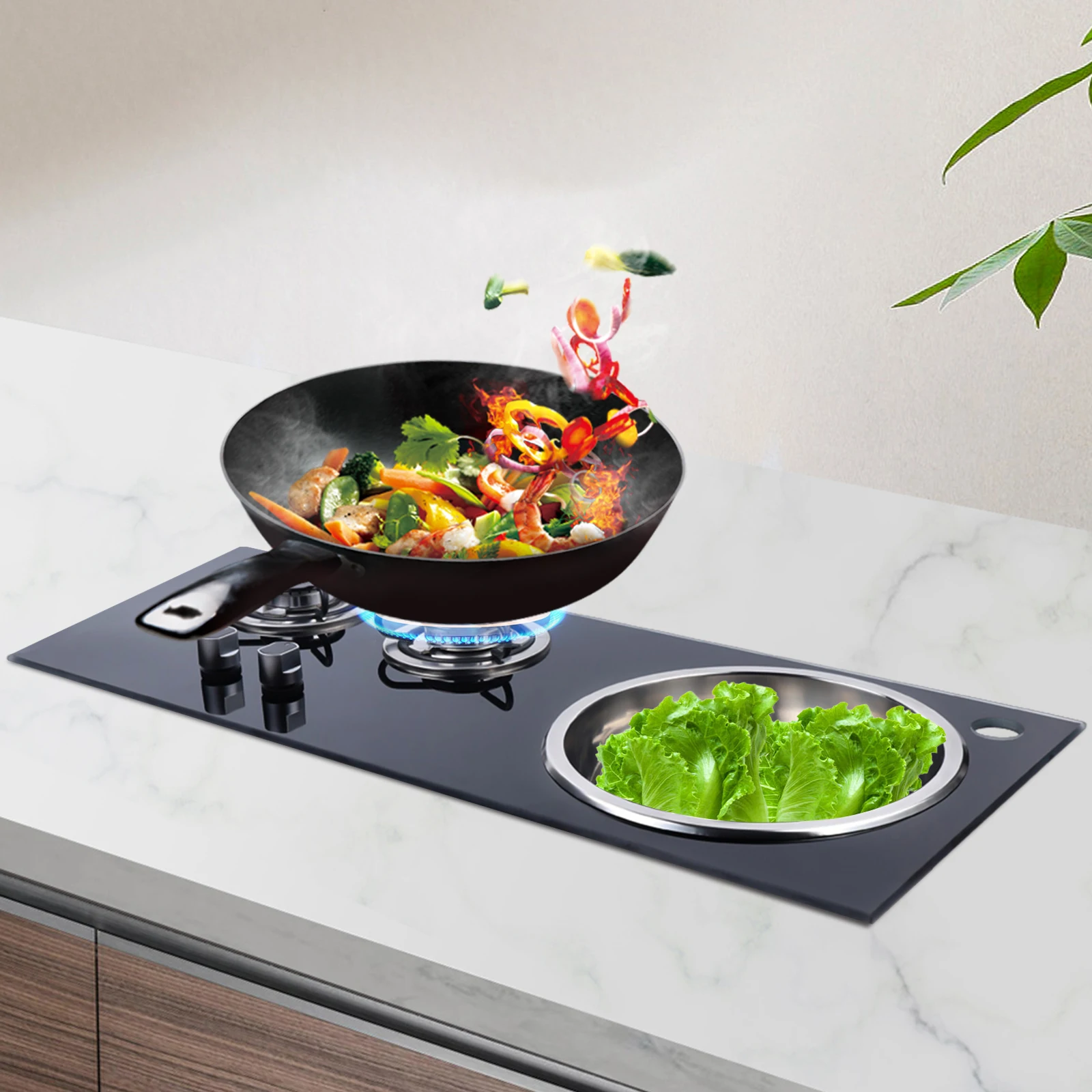 Gas Stove for RV 1.8KW Efficient Combustion Flameout Protection Precise Fire Control Stable Grate Compact Space Safe Ignition