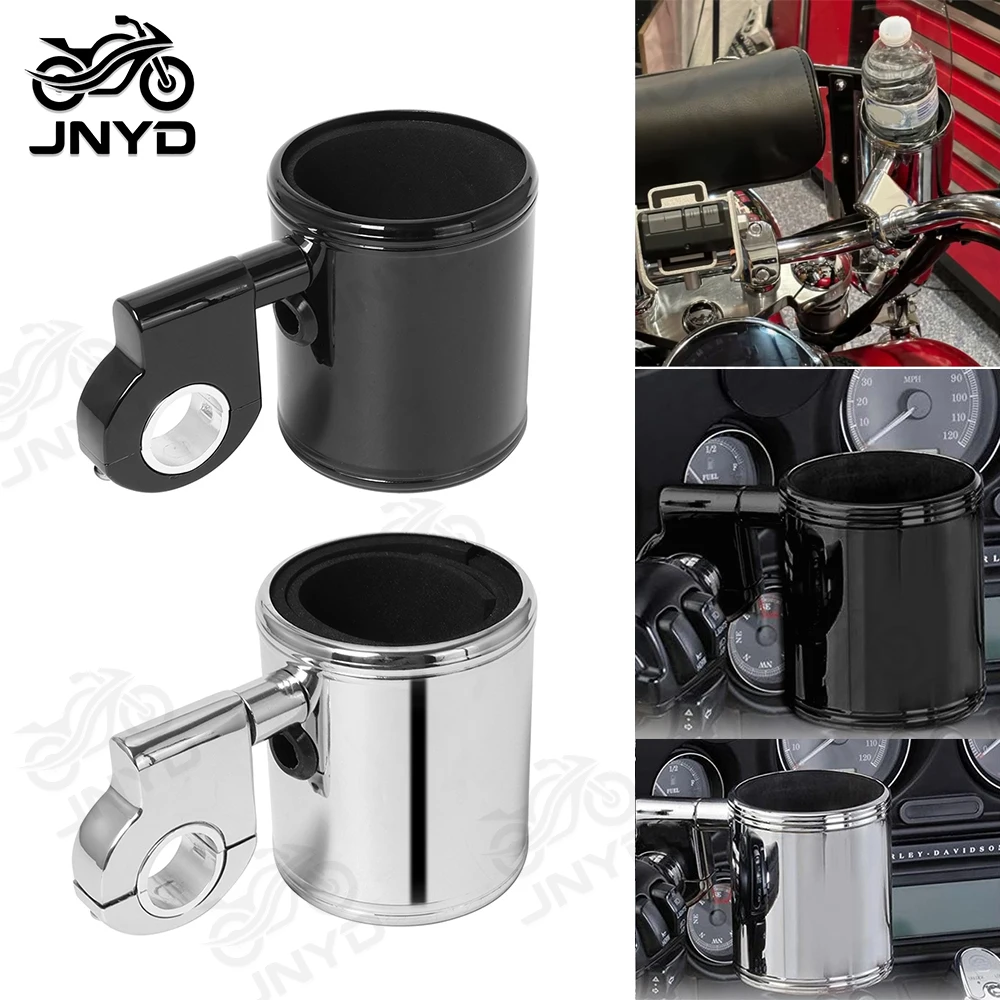 JNYD Motorcycle Universal ABS Plastic Cup Holder Chrome/Black Handlebar Drink Bottle Holder For Harley Honda Yamaha Kawasaki