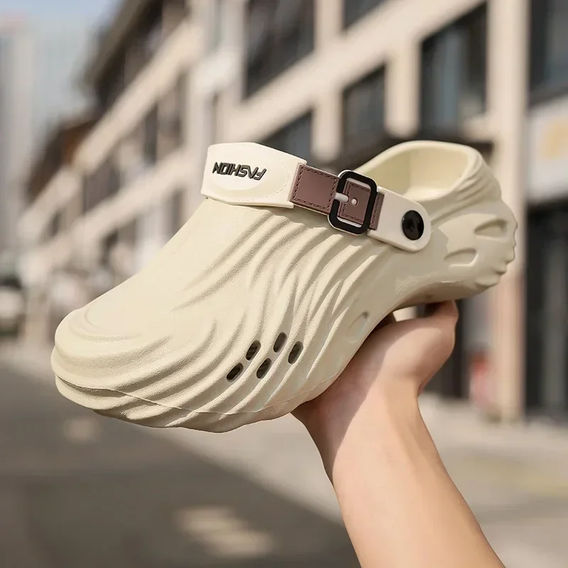 

EVA Platform Sandals, Men's Non-slip Wear-resistant Outdoor Casual Sandals Light Breathable Couple Beach Shoes