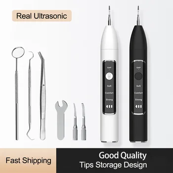 Dental Tartar Remover Teeth Cleaning Kit Plaque Removal Tool Takes Home Real Ultrasonic Scaler with LED Tartar Eliminator