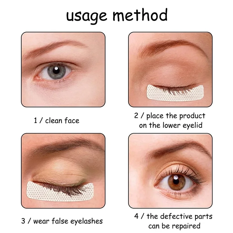100 pçs remendos de maquiagem não tecidos fita de extensão de cílios tecidos médicos remendos sob almofadas de olho enxertia remendo de olho de cílios