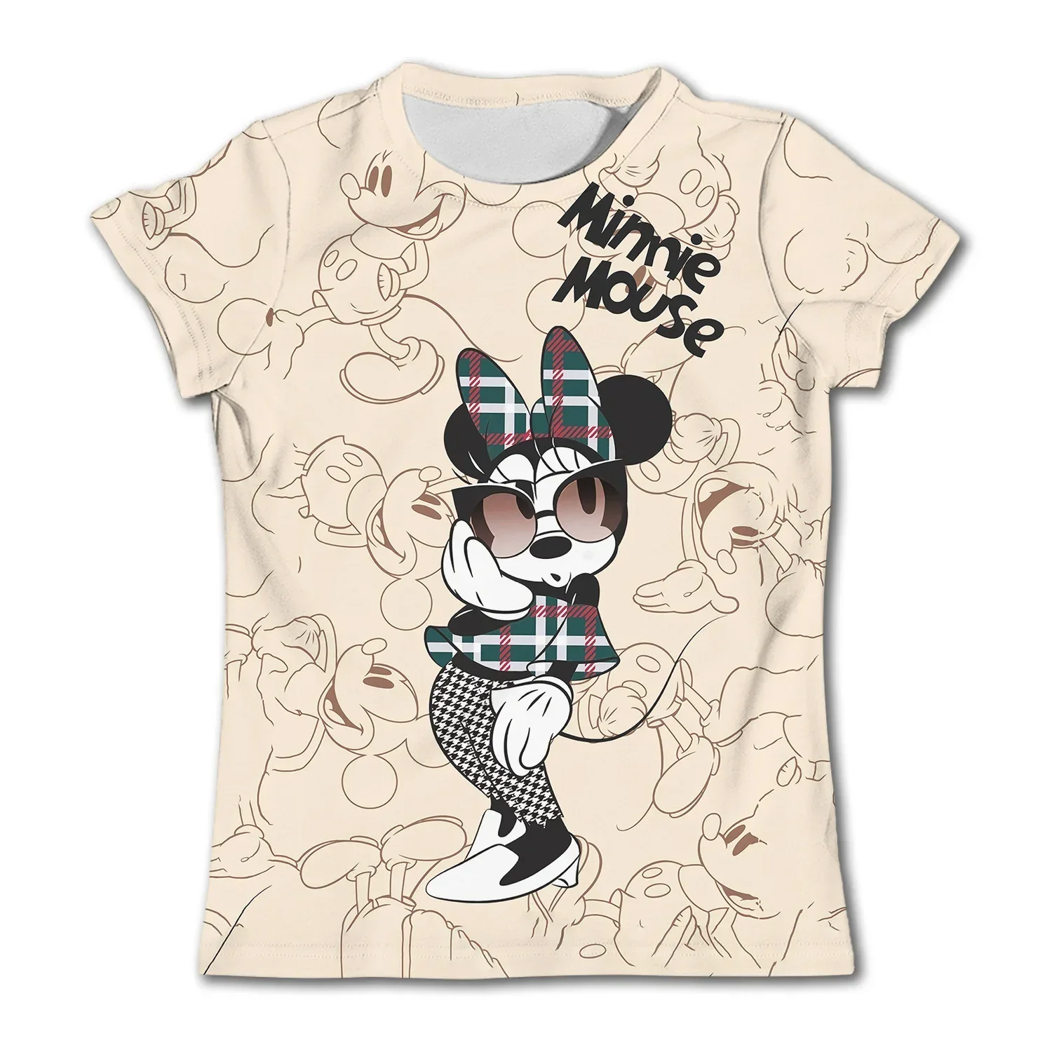 Cute Minnie T Shirt For Parenting Child Girl Clothes Girls T-shirts Summer Short Sleeve Kids Girls Tops Tee Children's Clothing