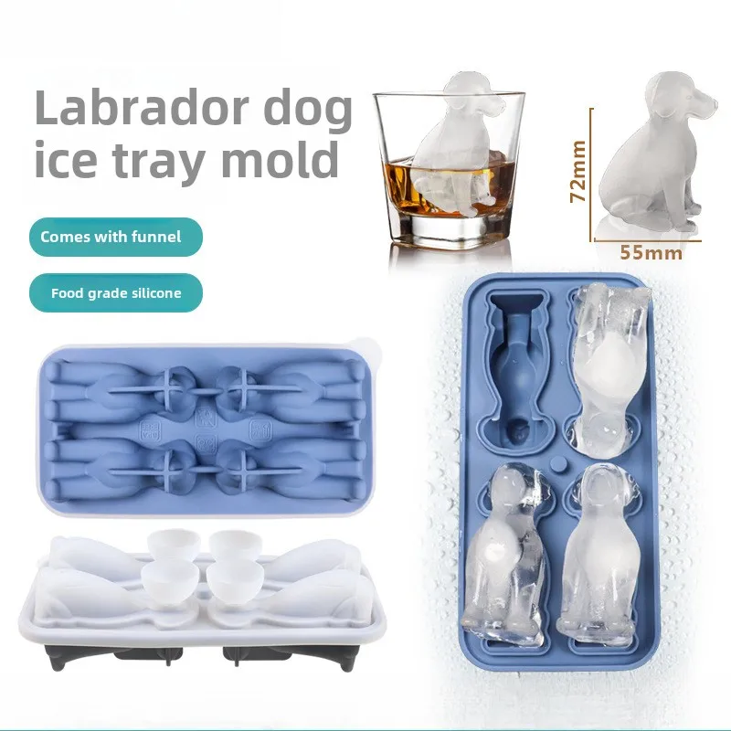 

Adorable Dog-Shaped Silicone Mold Whiskey Ice Cube Mold Tray Multifunctional Chocolate DIY Decor Mold Flexible Party Supplies