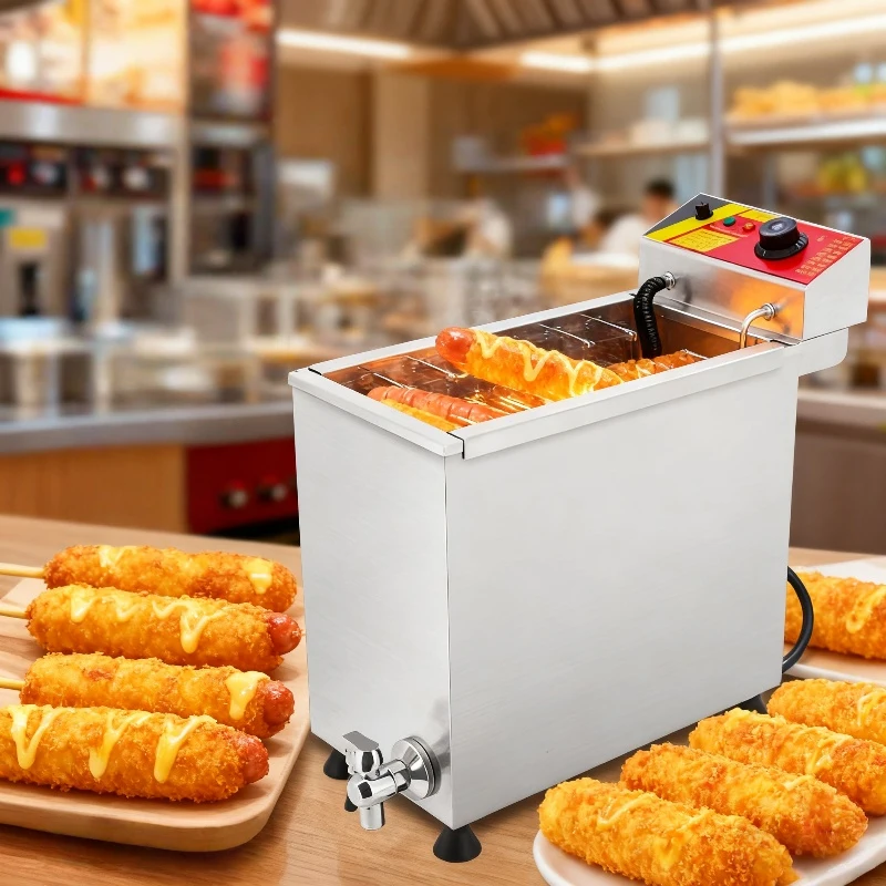 

Коммерческая электрическая полностью автоматическая фритюрница для хот-догов в корейском стиле, сырная машина для моцарелла, кукурузная собака для делового использования