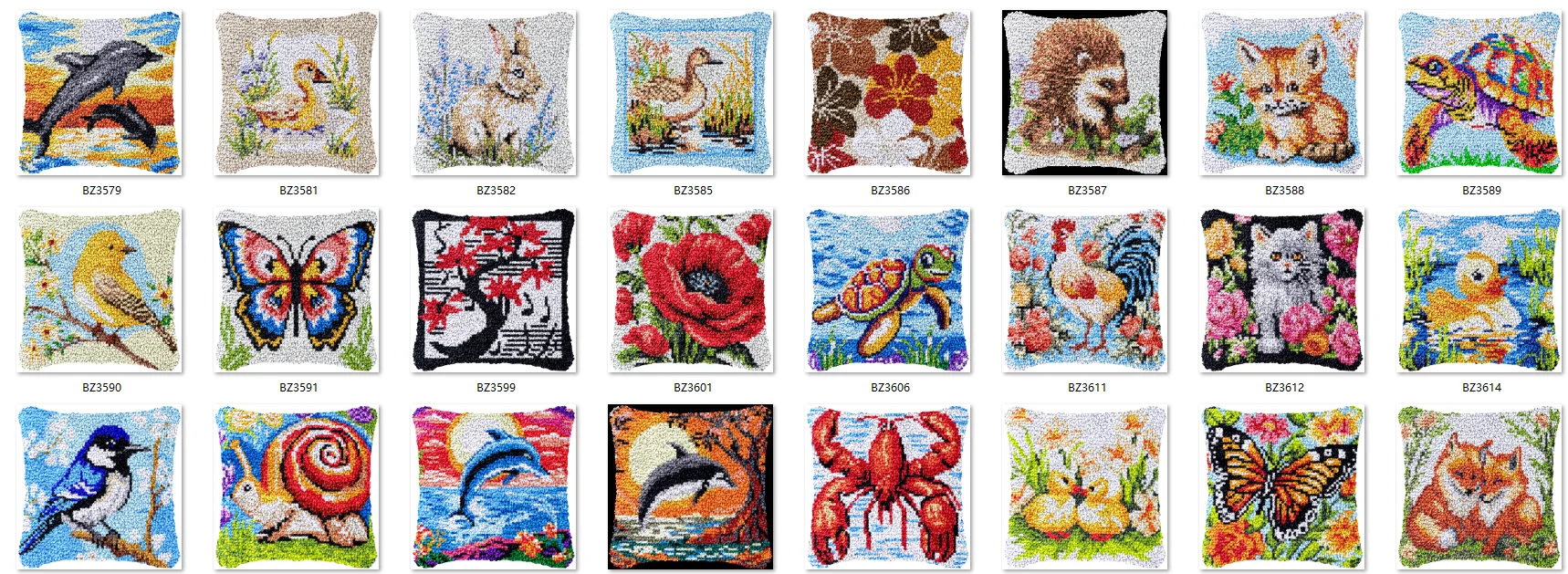 

Latch Hook Kit Cushion Smyrna Buttons Package FOXES Styles 2025 Top Pattern Latch Hook Kits Set For Needlework