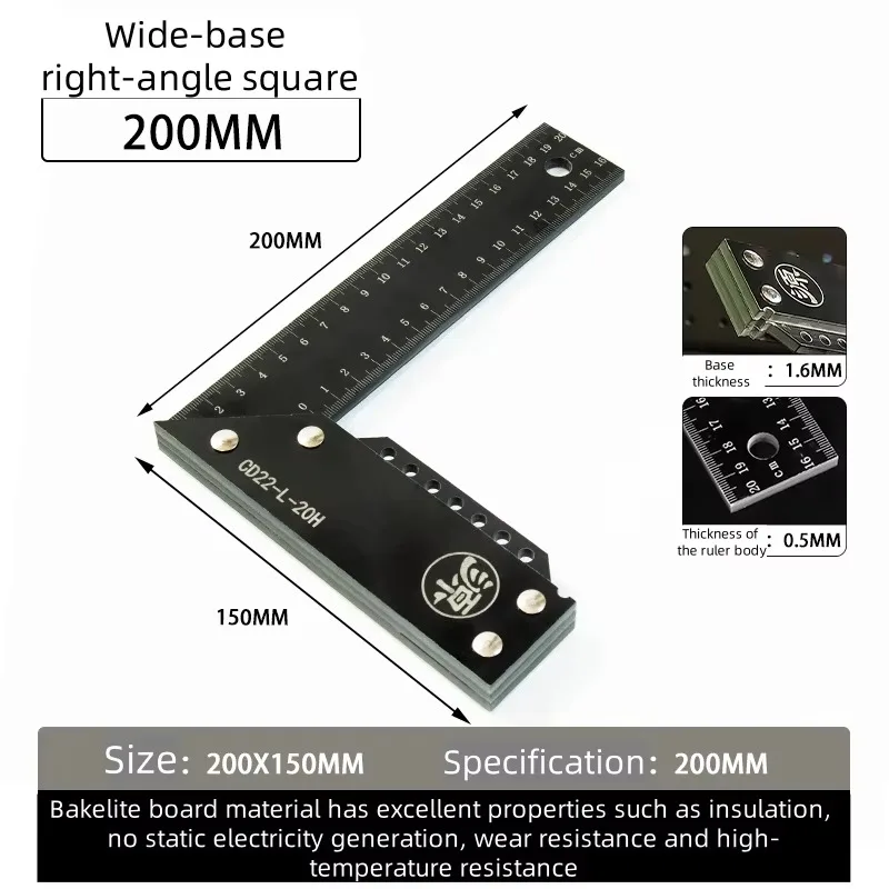 أدوات مسطرة سبيكة لأعمال النجارة مسطرة الزاوية اليمنى من النوع L DIY دعم مخصص من الدرجة OEM