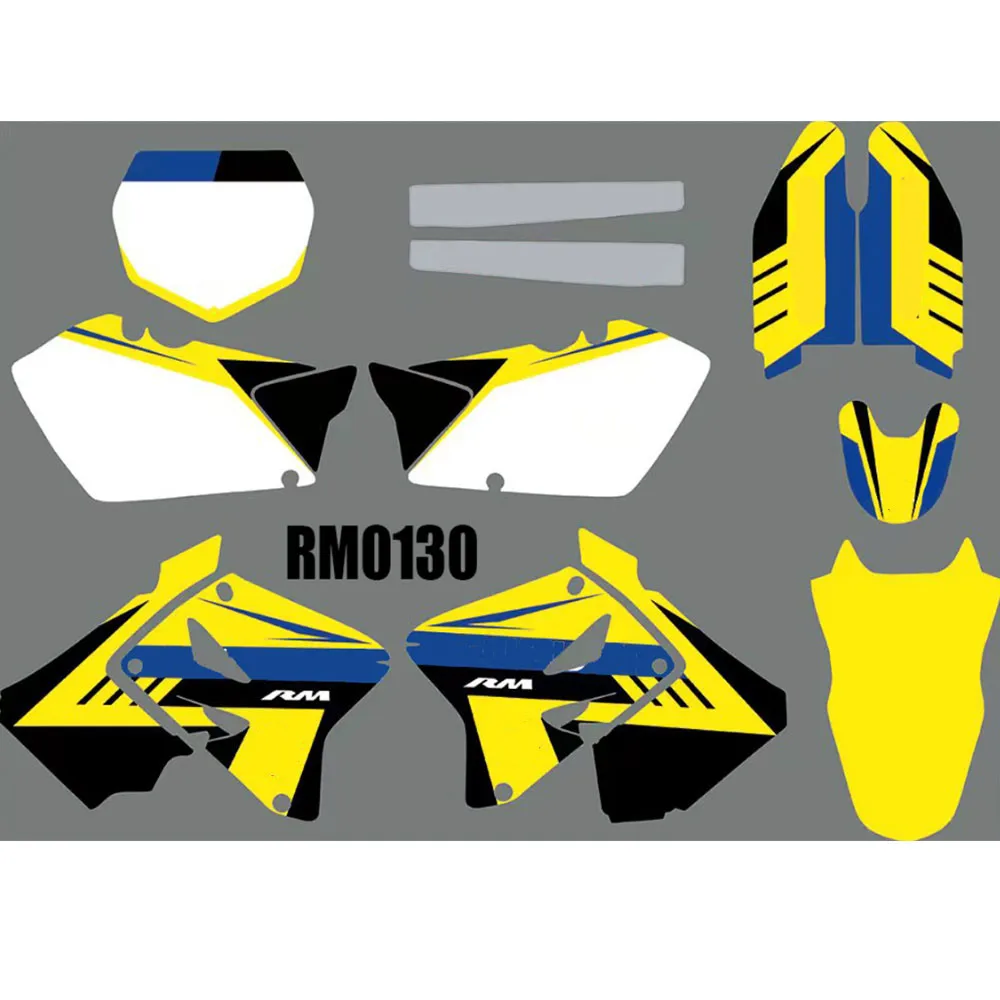 For Suzuki 125 250 RM 2001-2012 Sticker graphics Decals kit for Suzuki RM125 RM250 01 2002 2003 2004 2005 2006-2009 2010 2011 12