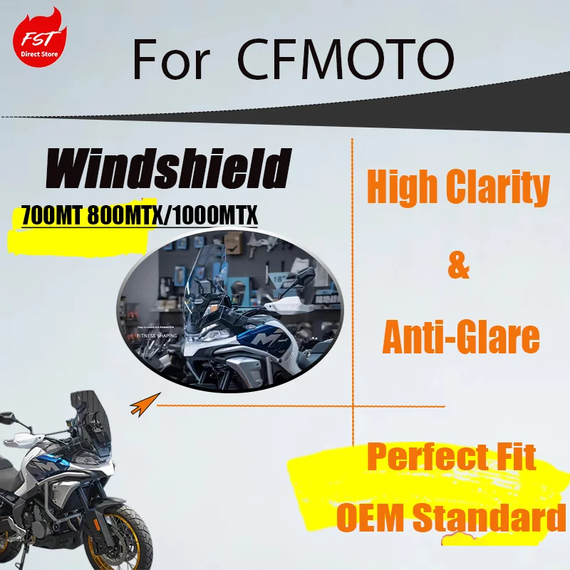 

Touring Style Tall Wide Windshield for CFMOTO 700MT 800MTX 1000MTX, All-Terrain Wind Protection