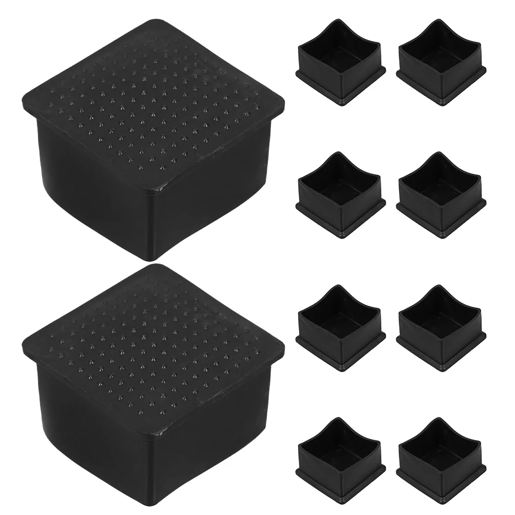 

10Pcs Square Table Leg Covers Soft Chair Feet Tips Furniture End Caps Noise Reduction Floor Protectors for Home Office