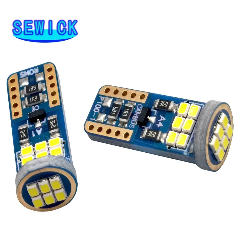 100PCS W5W T10 2016 18smd Car LED Car Wedge Parking Light Turn Side Bulbs Instrument Lamp Auto License Plate Light White 12V