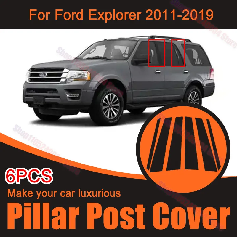 Door Window Pillar Post Trim Cover Decor Stickers Exterior Accessories For Ford Explorer 2011-2019