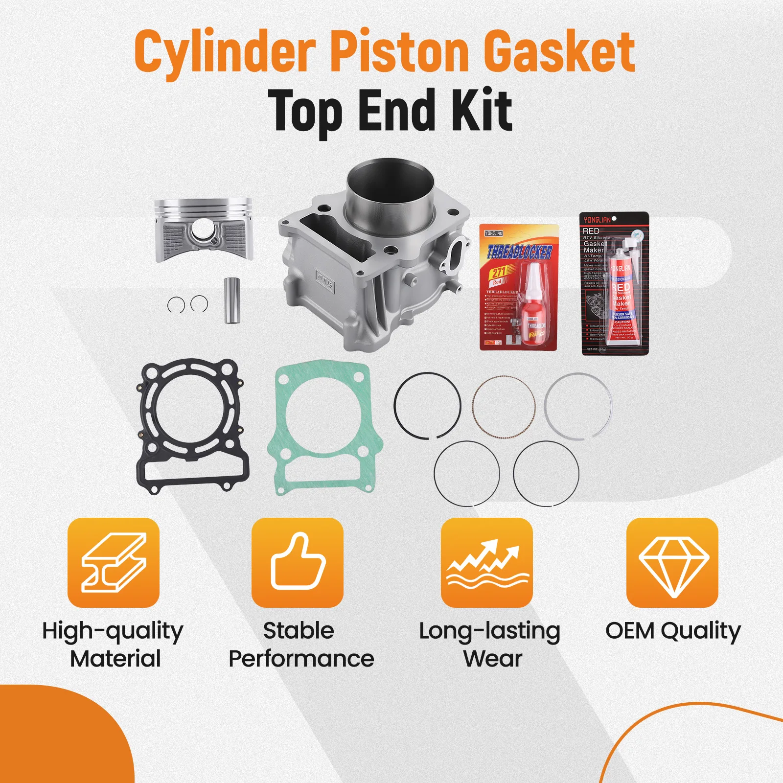 

Cylinder Piston Top End Kit Set For HiSUN UTV ATV 500 HS YS MASSIMO MSU BENNCHE 12100-F18-0000