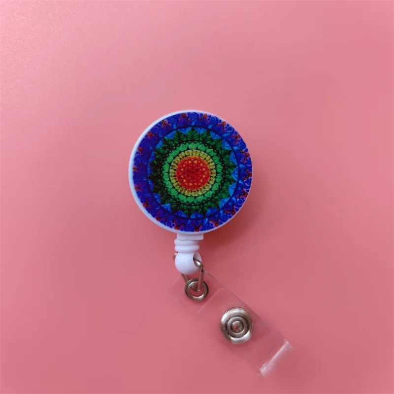 Mandala Ausziehbarer Kartenhalter mit Schnalle für Damen, Geschäfts-Ausweisklammer, Kartenhalter für Mädchen, Ärzte, Krankenschwestern, Ausweishalter – Detail 33