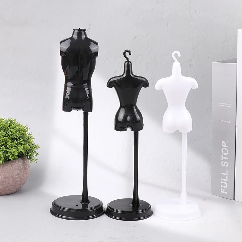 1Pcs Accessories Display Stand Holder Dress DIY Clothes Gown Mannequin Model For Dollhouse Women Kids Toy Black White