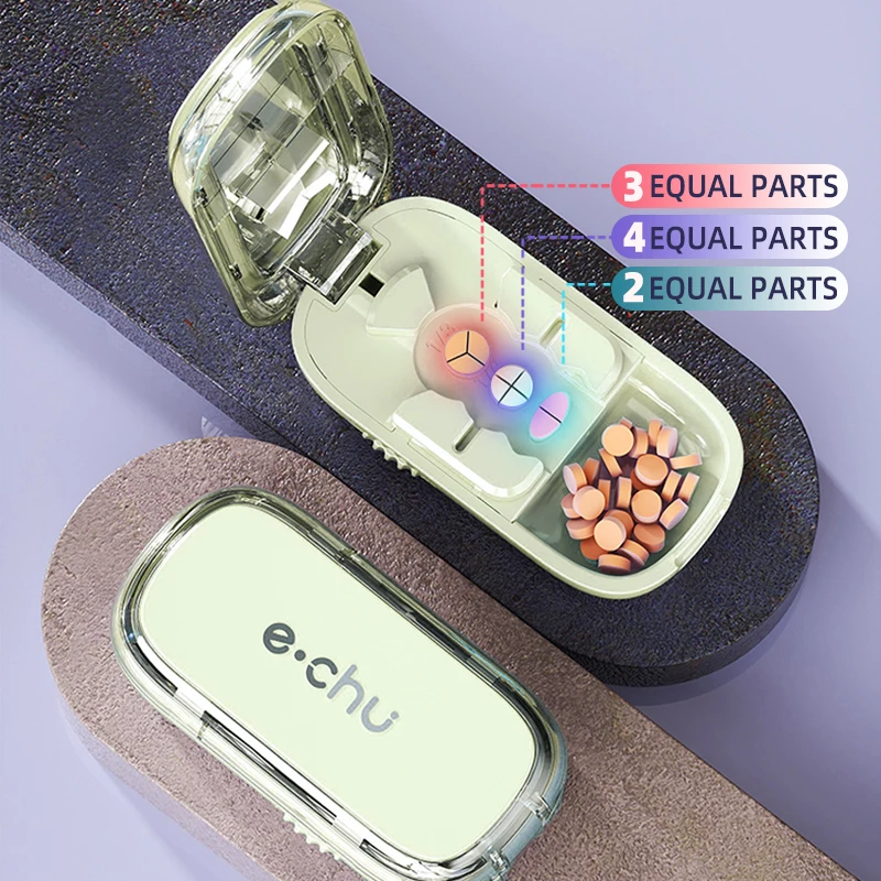 1/2 and 1/3 Adjustable Pill Cutter Storage Box Portable Drug Tablet Medicine Dustproof Divider Organizer Crusher Pill Cutter