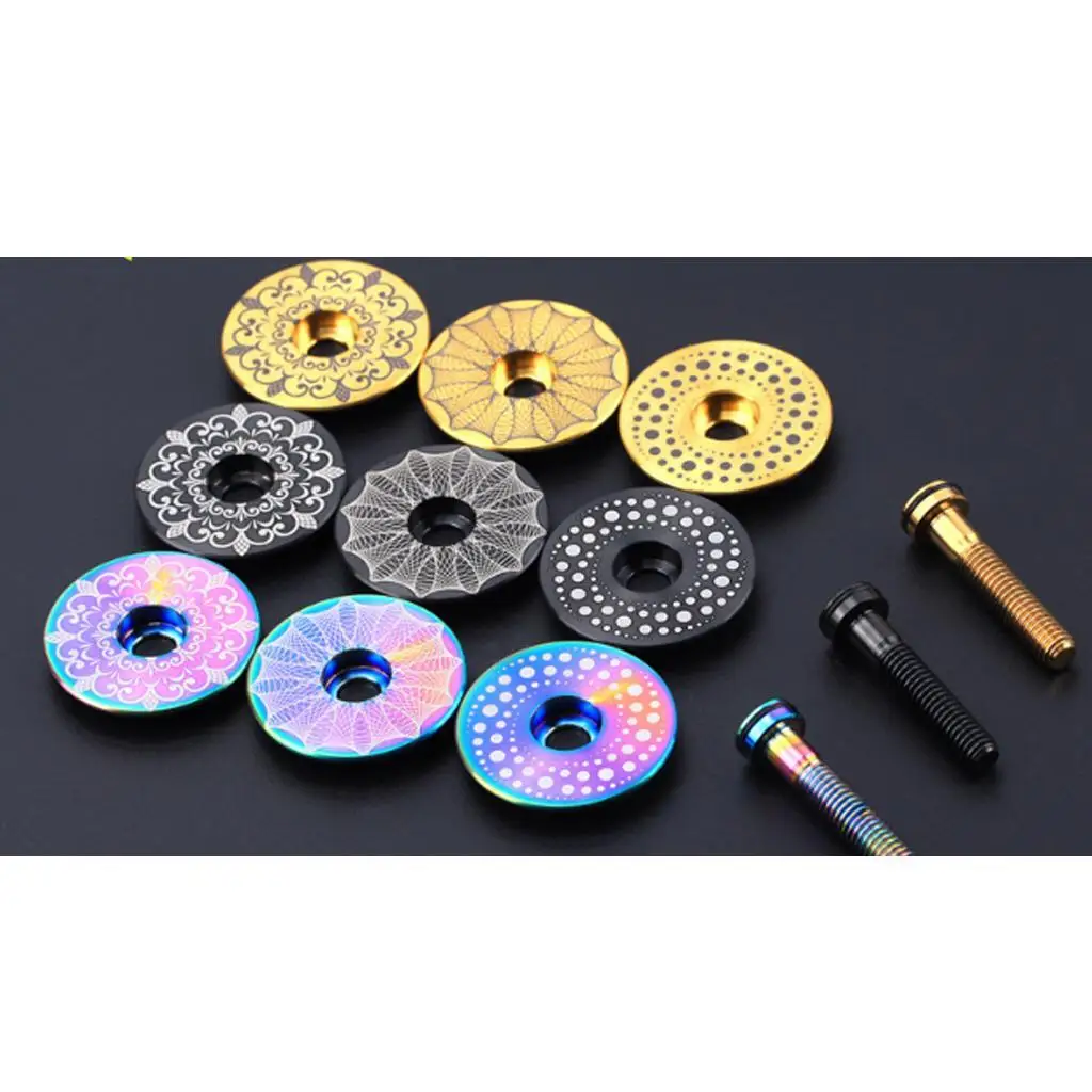 RISK Титановый комплект крышек велосипедной ручки Винт крышки гарнитуры Black-Sky