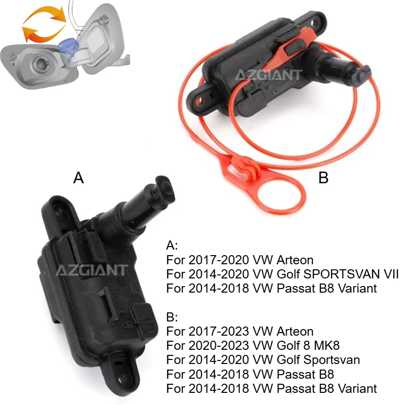 AZGIANT for VW Arteon Golf 8 Sportsvan Passat B8 Variant Car Fuel Tank Filler Door Cap Lock Actuator Motor Brand New 3GD810773