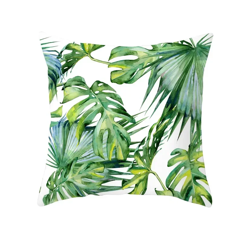 Summer Tropical Plants Pillow Case Green Leaves Decorative Pillowcases Summer Green Leaves Throw Pillow Case Cover Pillowcase