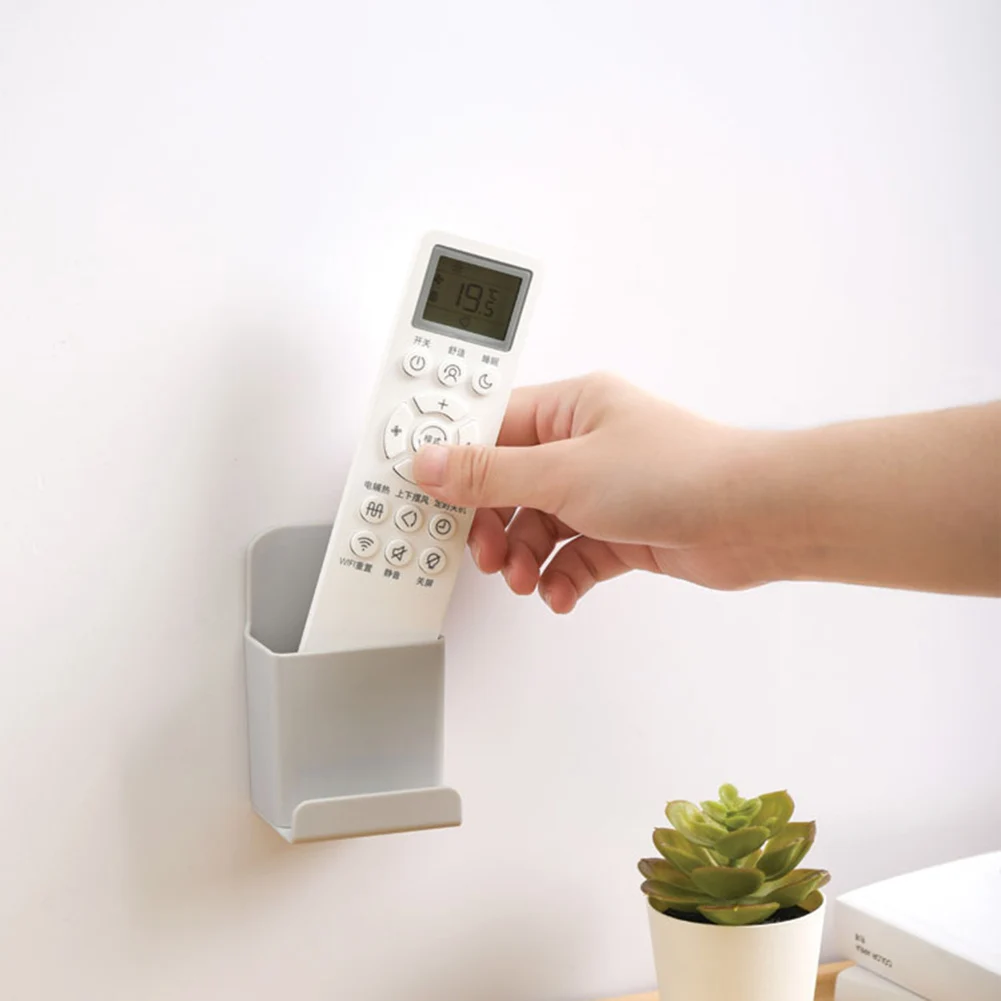 Remote Controller Case Wall Mount Phone Hanging Rack Self Adhesive Phone Storage Holder Multifunction for Bedroom Living Room
