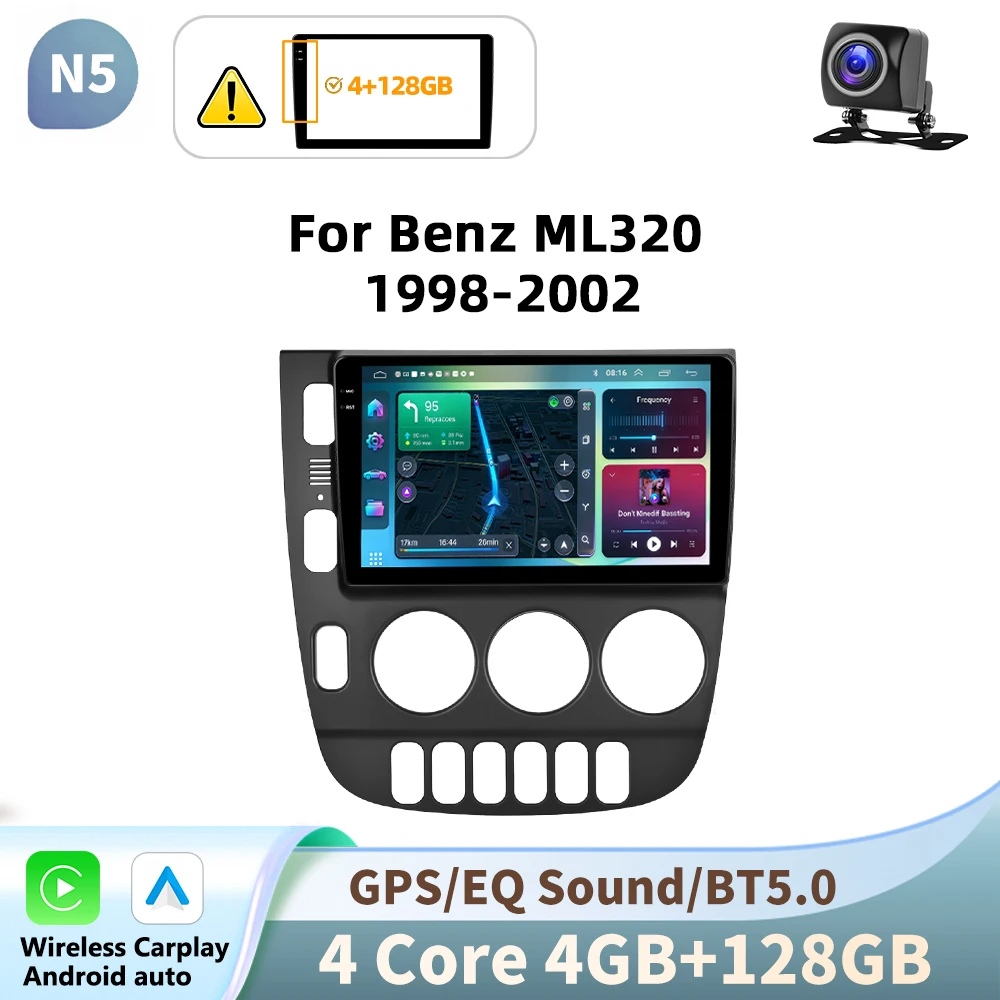 Podoyo Voor Benz ML320 1998-2002 Android Autoradio Multimedia Speler Navigatie GPS Carplay Auto Stereo Intelligente Systemen