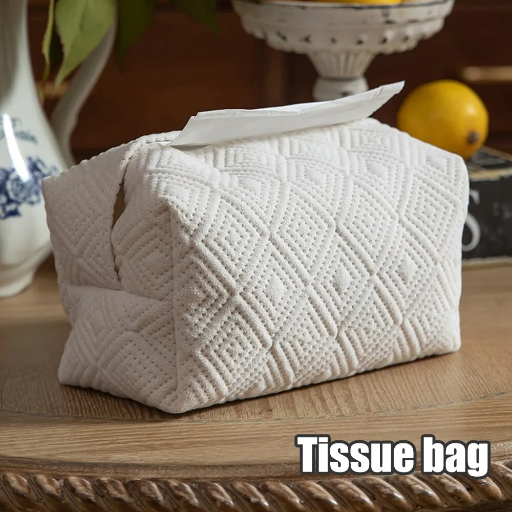 1PC Light Luxury Pumping Paper Bag Household Desktop Tissue Box Car Paper Towel Storage Decorative Creative Storage Box