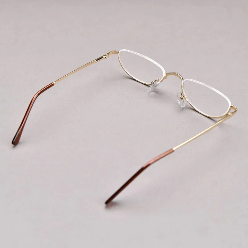 Retro-Lesebrille mit hochauflösenden Metallfederscharnieren, Halbmond-Design, Halbrandlose Lesehilfe, Optische Brille mit Kleinem Rahmen – Detail 11