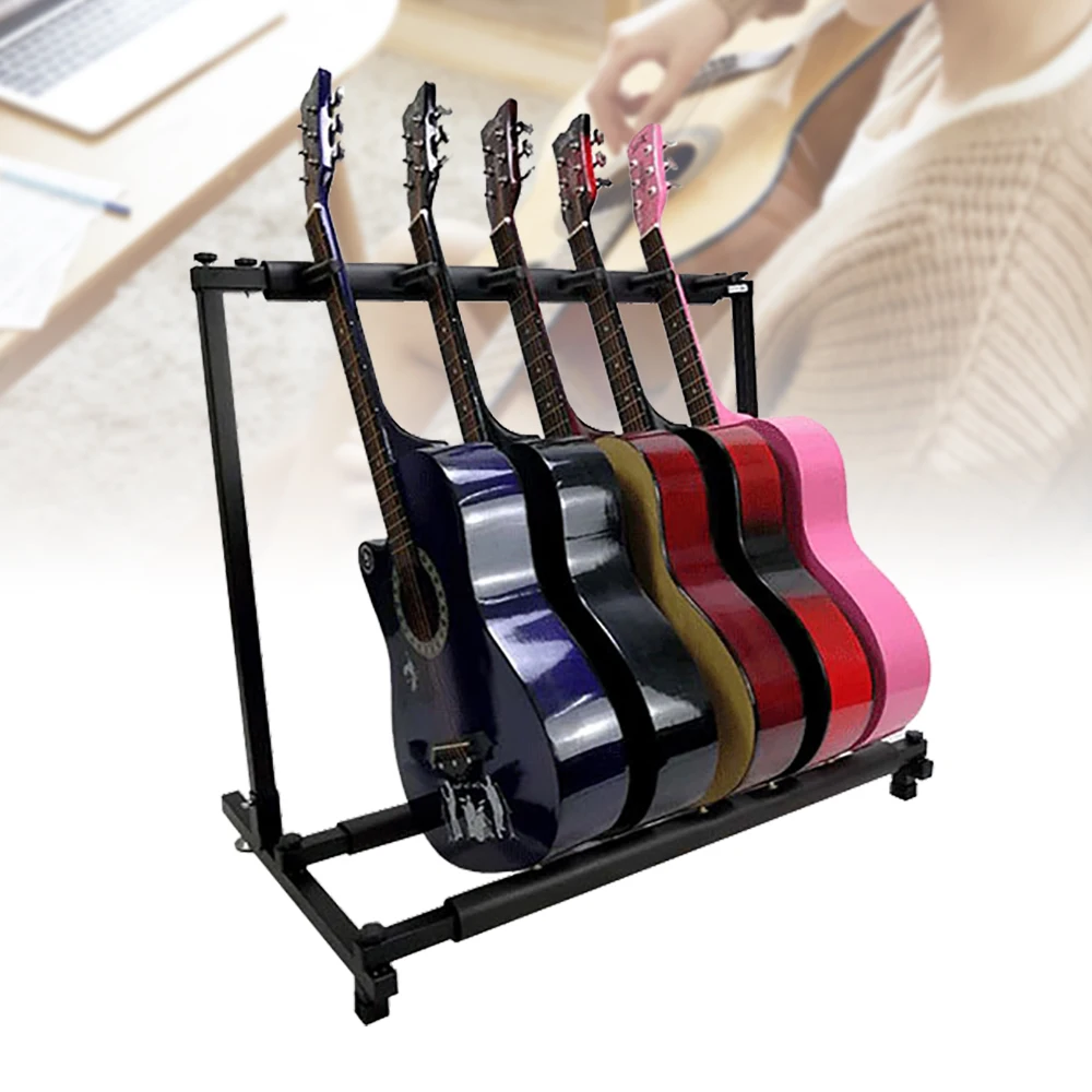 LOYALHEARTDY Guitar Stand Multiple 5 Compartments for Acoustic Guitar, Western Guitar, Electric Guitars, Multiple Guitar Stand