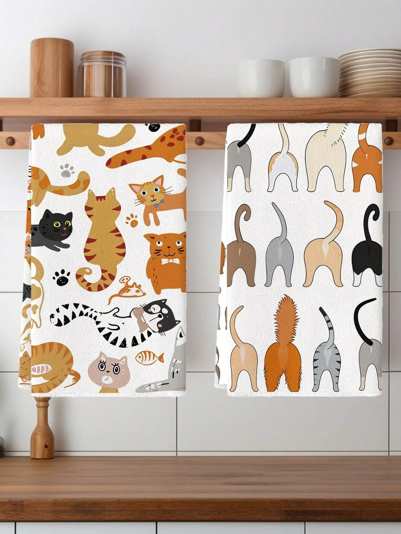 toalha-multiuso-de-poliester-com-padrao-de-cauda-de-gato-engracado-2-pecas-impressao-plana-2d-varias-estacoes-perfeita-para-guardanapo-de-cozinha-e-toalha-de-mao