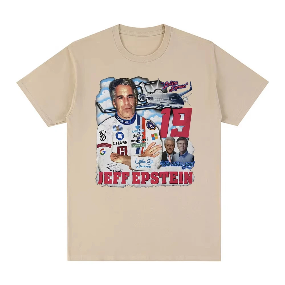 الملابس النسائية أزياء ريترو قصيرة الأكمام تي شيرت القطن عارضة المتضخم تي شيرت الشارع ارتداء جيفري Epstein نمط تي شيرت #2