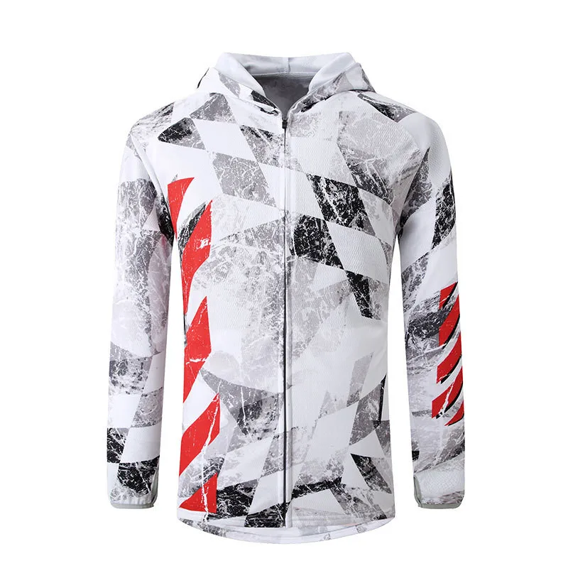 High-Quality Digital Printing Fishing Shirt Long Sleeve Custom Waterproof Fishing Shirts UV Protection Quick Dry Men\'s Hooded