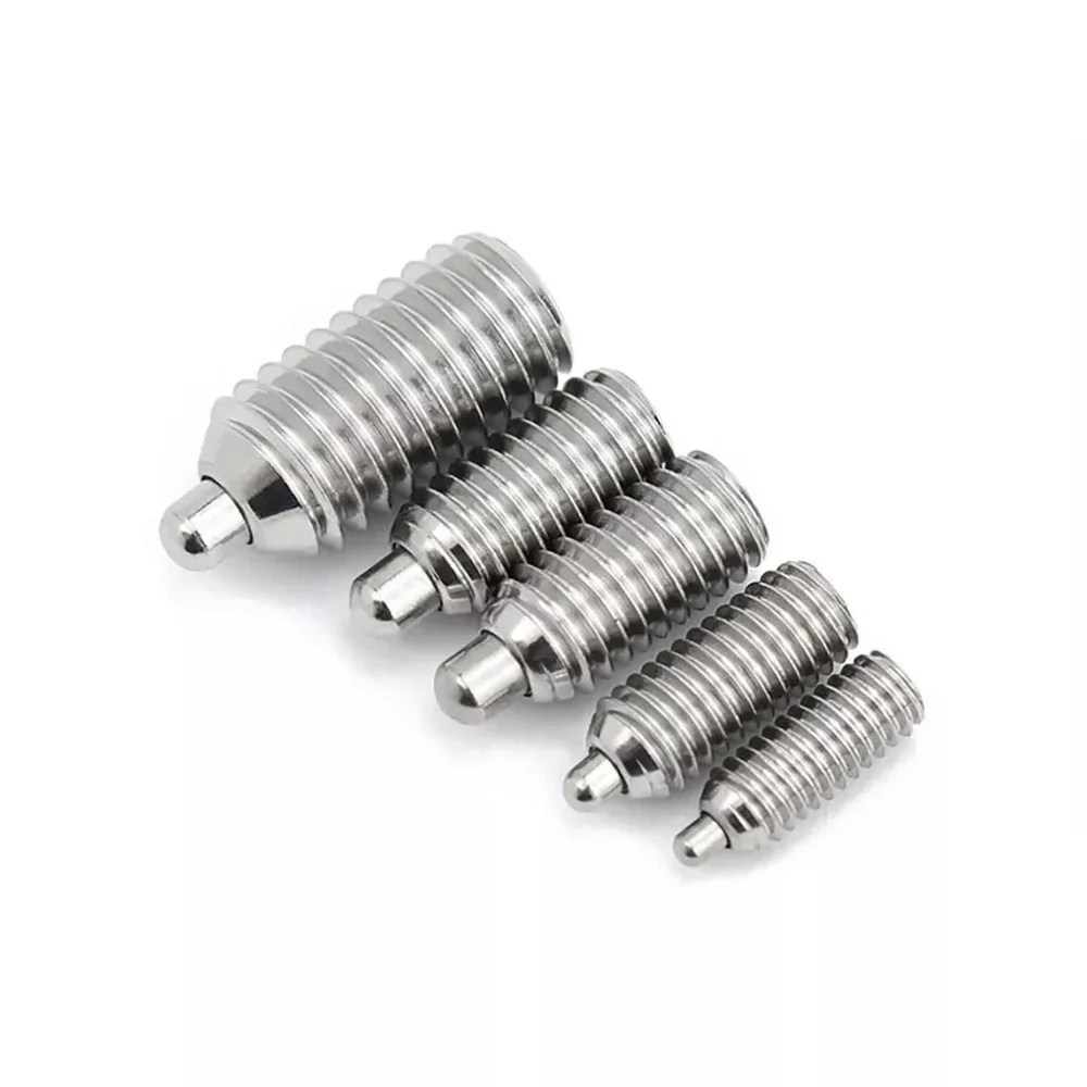 1 Pcs 304 Stainless Steel Ball Set Screw Spring Ball Head Plunger Spring Telescopic Pin Thread M3 M4 M5 M6 Length 7/8/20/30/50mm