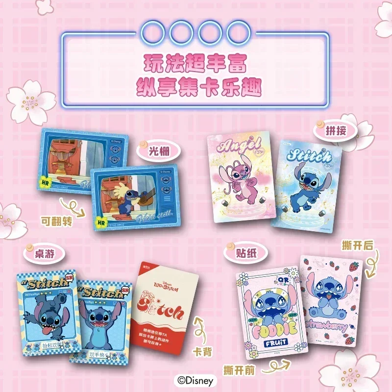 Genuine Lilo Stitch Card Variety Player Pink SEC Fantasy Card Disney Series  Anime Characters Collectible Cards Toy Gift