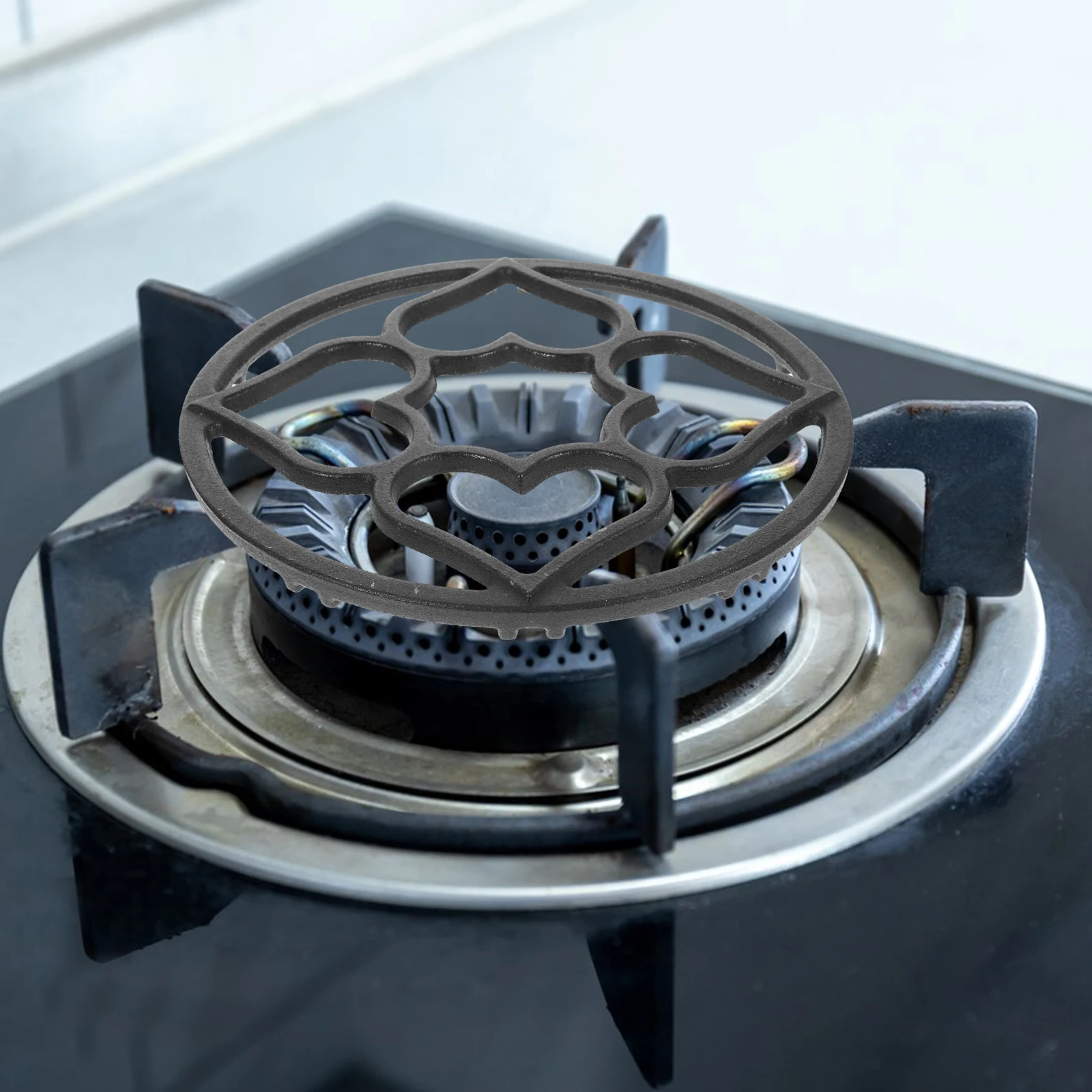 

Stable Non Slip Wok Ring for Gas Stove Black Burner Pan Rack Round Holder Pot Stand Kitchen Storage Tool