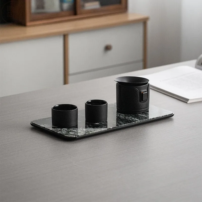 

High-end stone tea tray new portable light luxury set