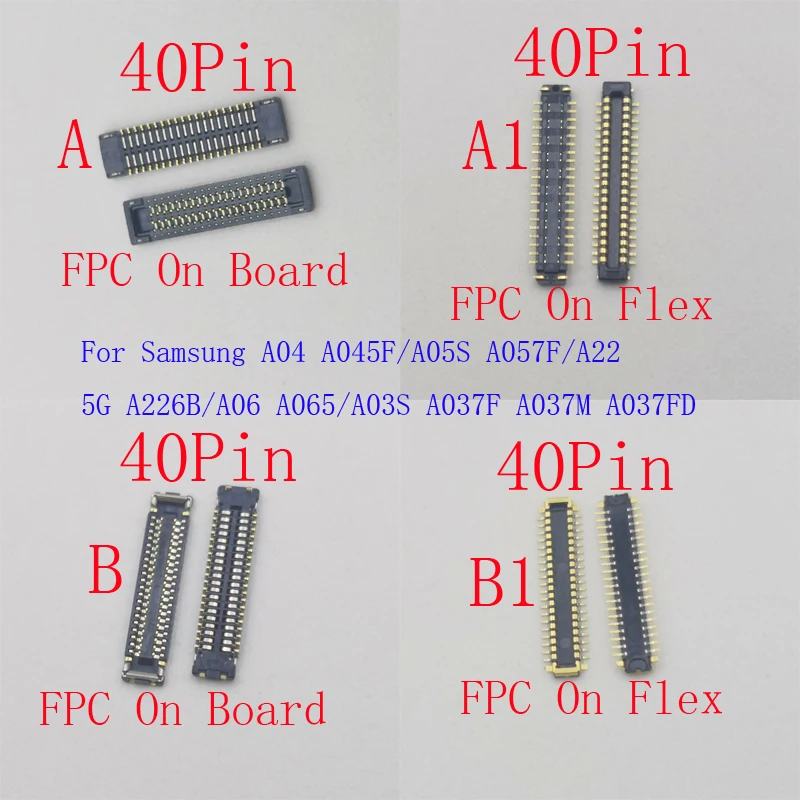 2-20Pcs LCD Display FPC Plug Usb Charging Connector For Samsung Galaxy A22 5G A226 A06 A065 A03S A037 A04 A045F A05S A057 40 Pin