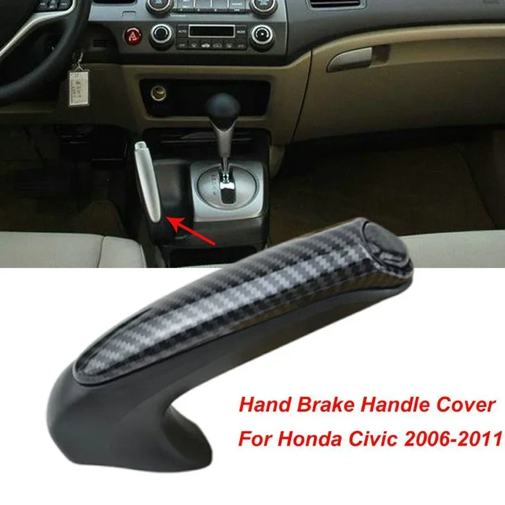 Carbon Fiber Front Hand Brake Trim Cover For Honda Civic 2006-2007-2008-2010-2011 Interior Accessories Brake Lever Ball Handle