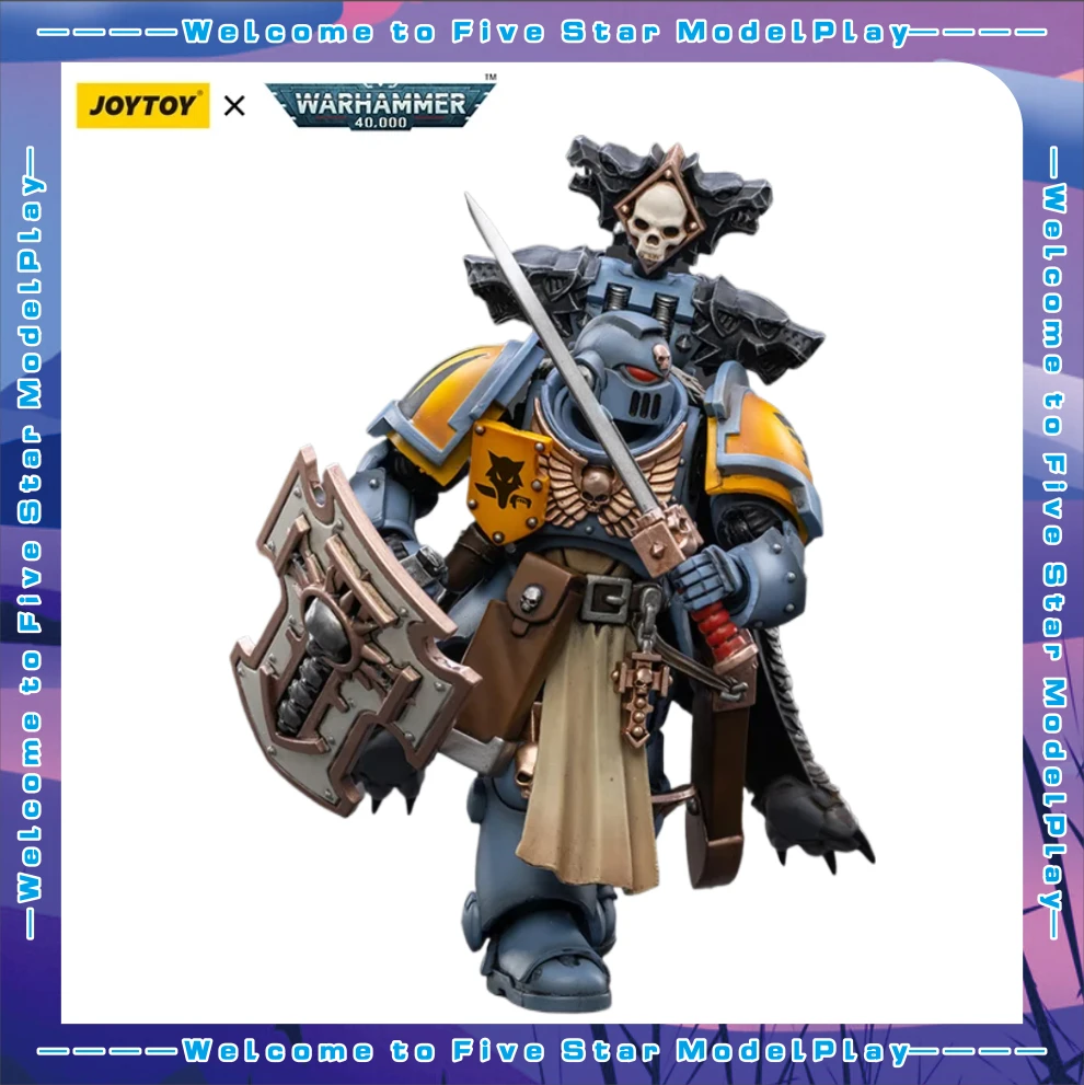 

【FS】JOYTOY Warhammer 40K Scale 1/18 Action Figures Space Wolve Bladeguard Veteran Models Toys Gifts
