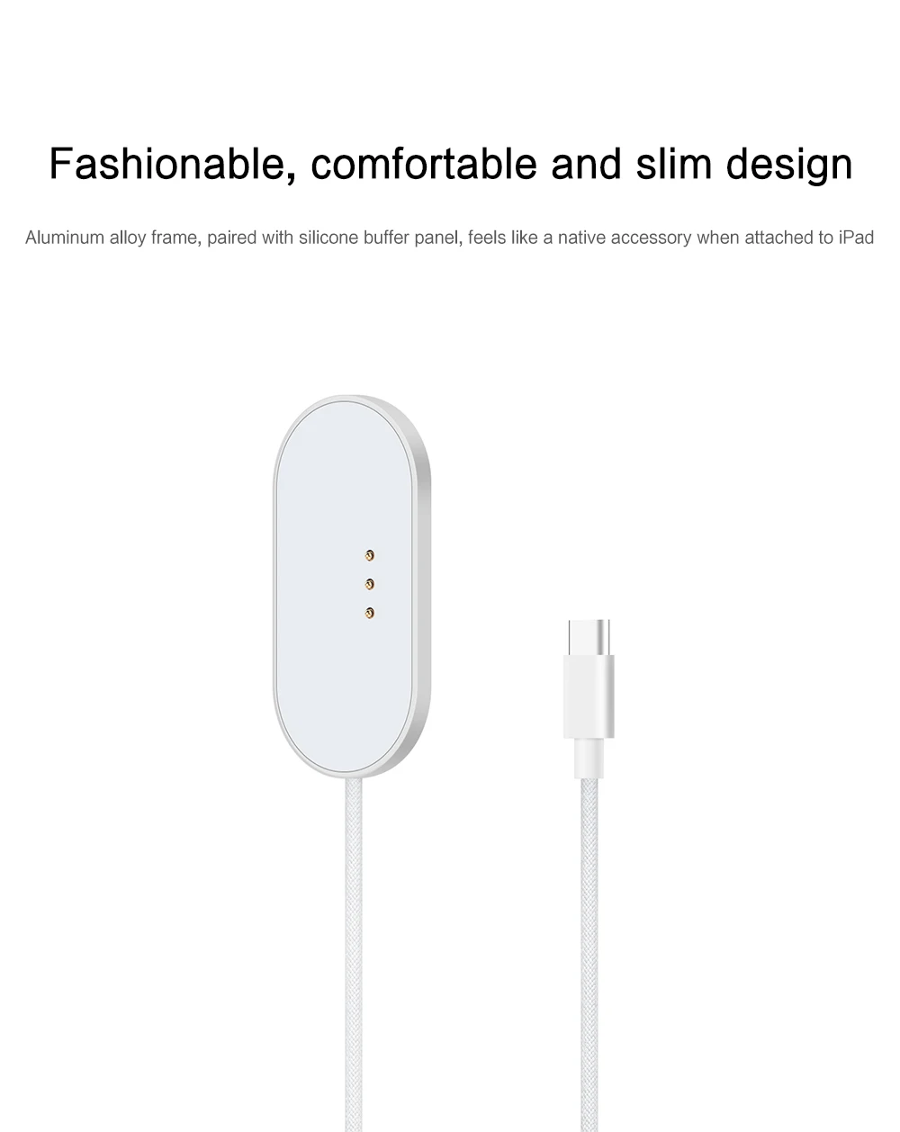 AJIUYU Magnetisches kabelloses Ladegerät für iPad Pro 13 Zoll/11 Zoll/12,9 Zoll/10,9 Zoll, schnelles Laden mit USB-C-auf-C-Ladekabel, intelligentes iPad-Ladegerät – Detail 3