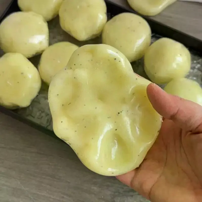 Realistic Mashed Potato Squeeze Ball, Textured Crinkle Sound Stress Relief Squeeze Toy, Sensory Fidget Toys Relaxing Gifts view 4