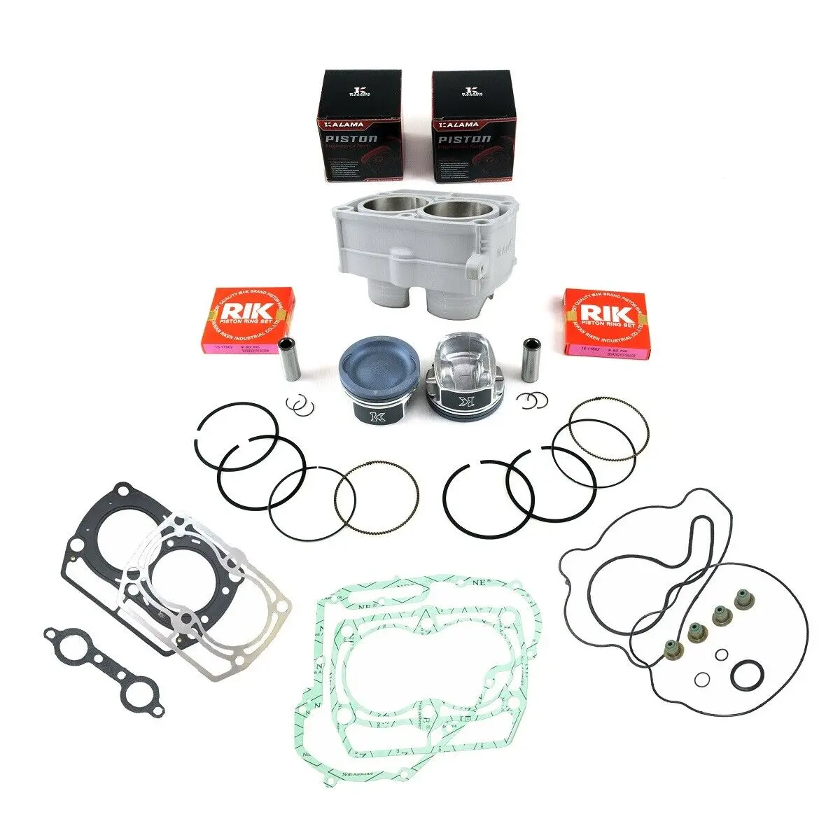 

80mm Cylinder #2202696, Piston & RIK Piston Ring Kit x 2 #2202917, 2202920, Complete Engine Gasket fit Sportsman Ranger RZR 800