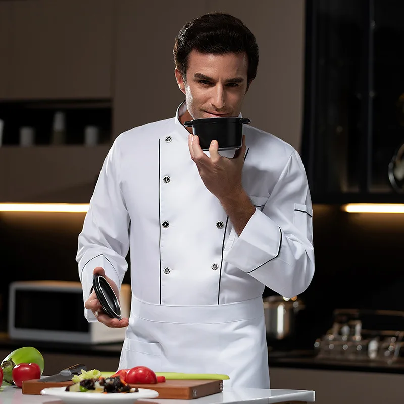 서양 레스토랑 요리사 유니폼 가을 겨울 복장 케이터링 호텔 캔틴 베이커 케이크 가게 작업복 긴 소매