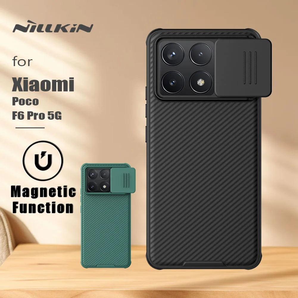 for Xiaomi Poco F6 Pro 5G NILLKIN case Magsafe Lens CamShield Magnetic  Back cover cases Camera Protection for f6 pro