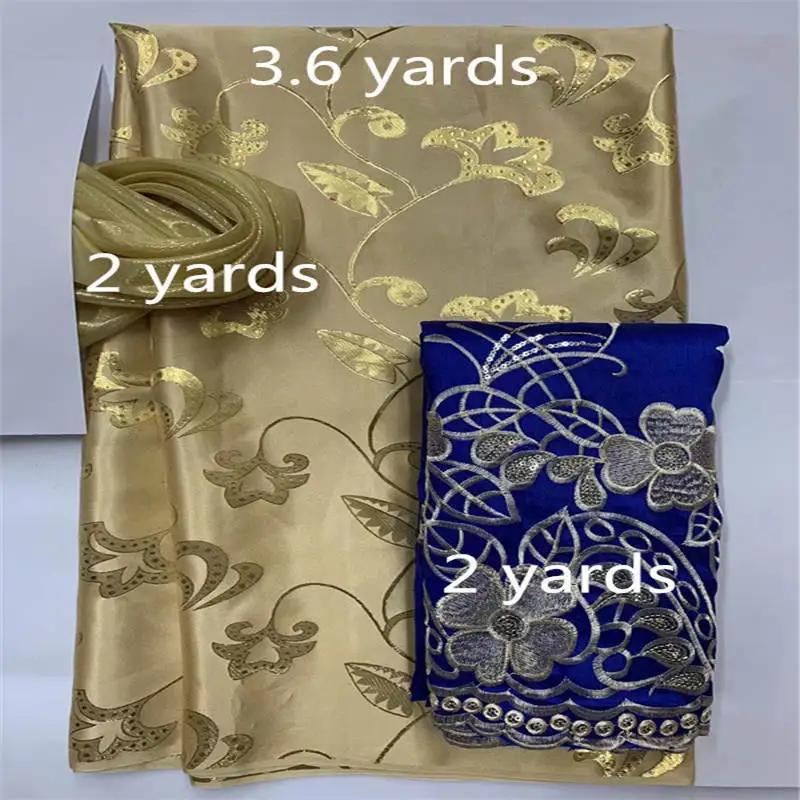 2+3.6+2 Yards High Quality Soft Velvet Embroidered Printed Silk Velvet Lace Fabric 3 Piece Suit For Evening Dress Material.53