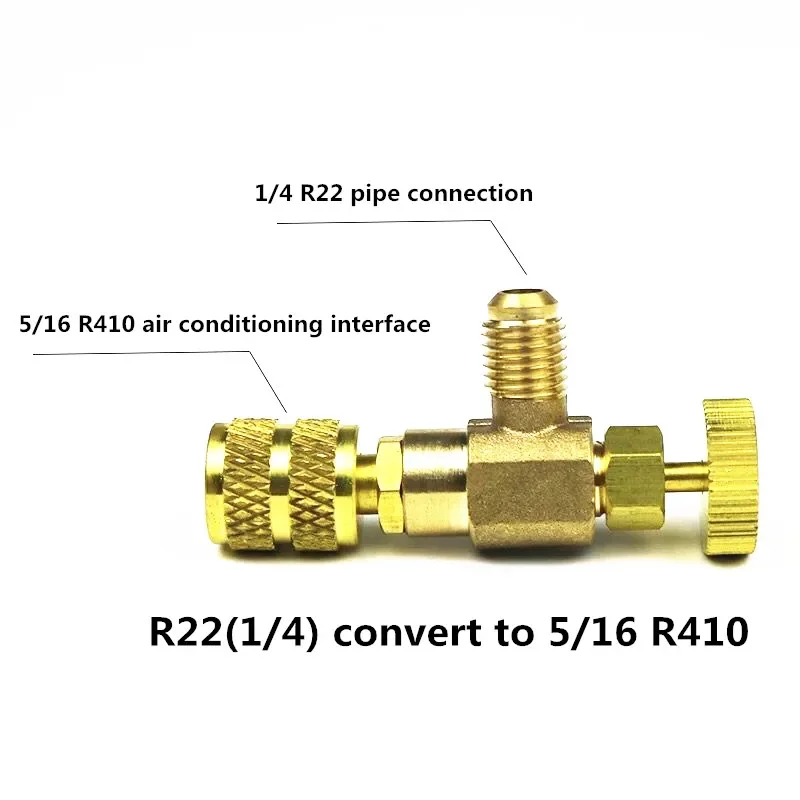 R22/R410 محول شحن التبريد موصل إضافة السائل الملحقات أداة التبريد المنزلية لخدمة صمام الأمان