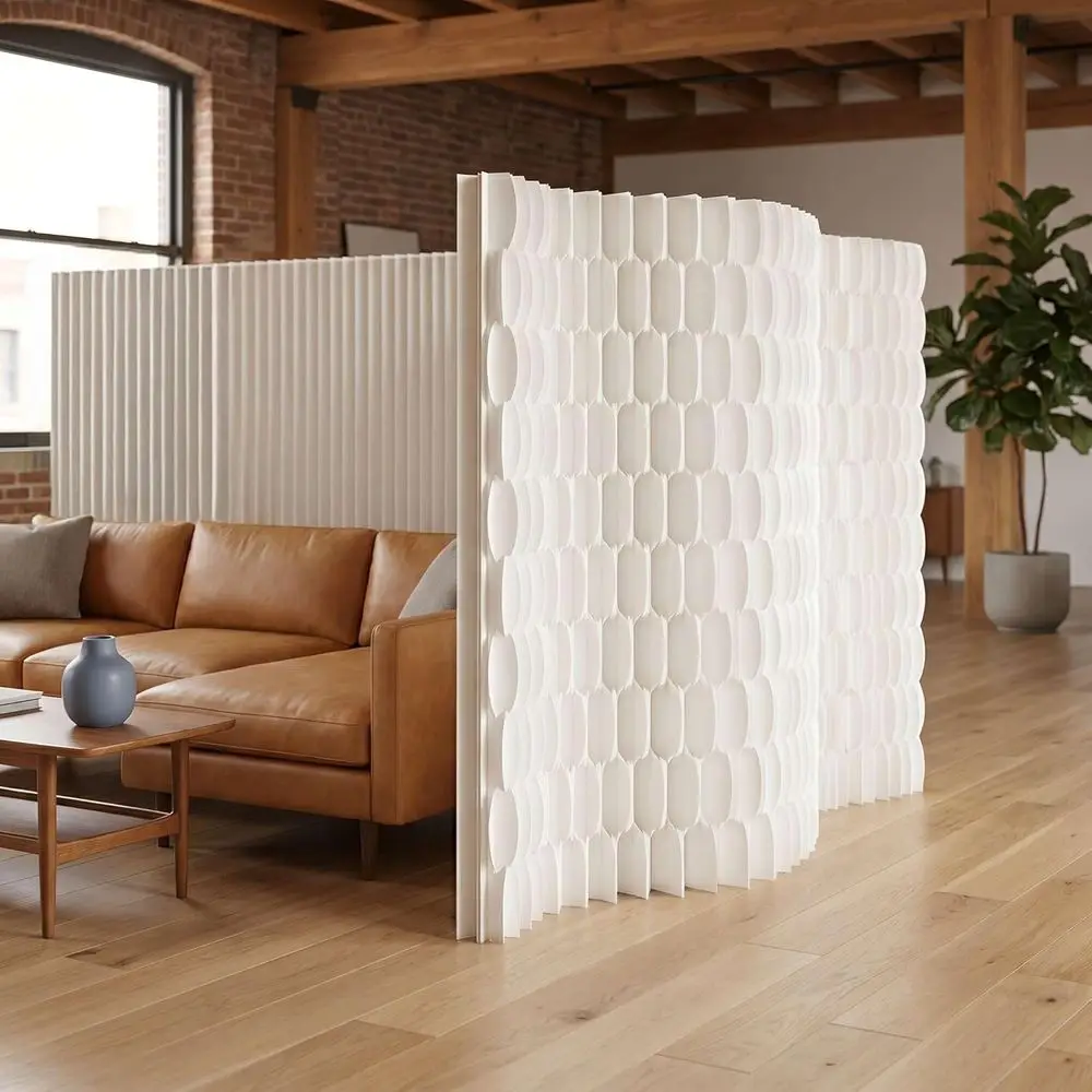 

Folding Paper Room Divider Panel with Dierent Designs on Both Sides, Reversible Privacy Sns, Portable Partition Wall Divider