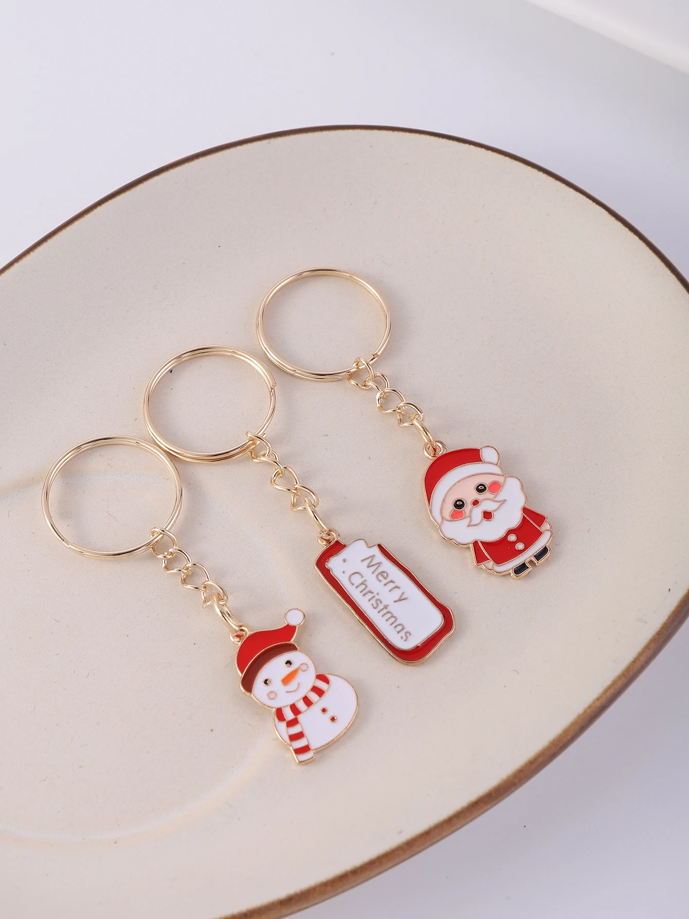Multi-style Christmas Key Ring Set, 16 Pcs
