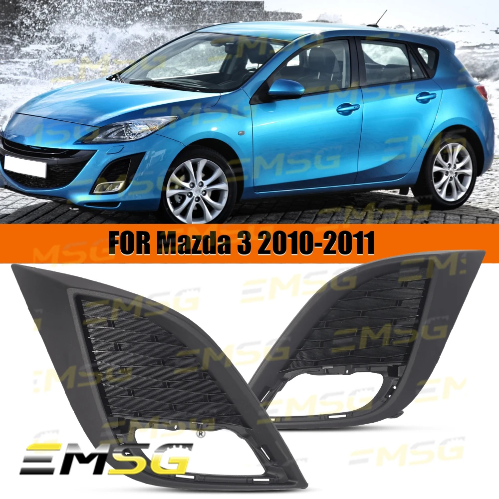 Fog Lamp Grille Cover For Mazda 3 2010 2011 Car Accessories Front Bumper Frame Trim Lampshade Protective Bezel Replacement Part