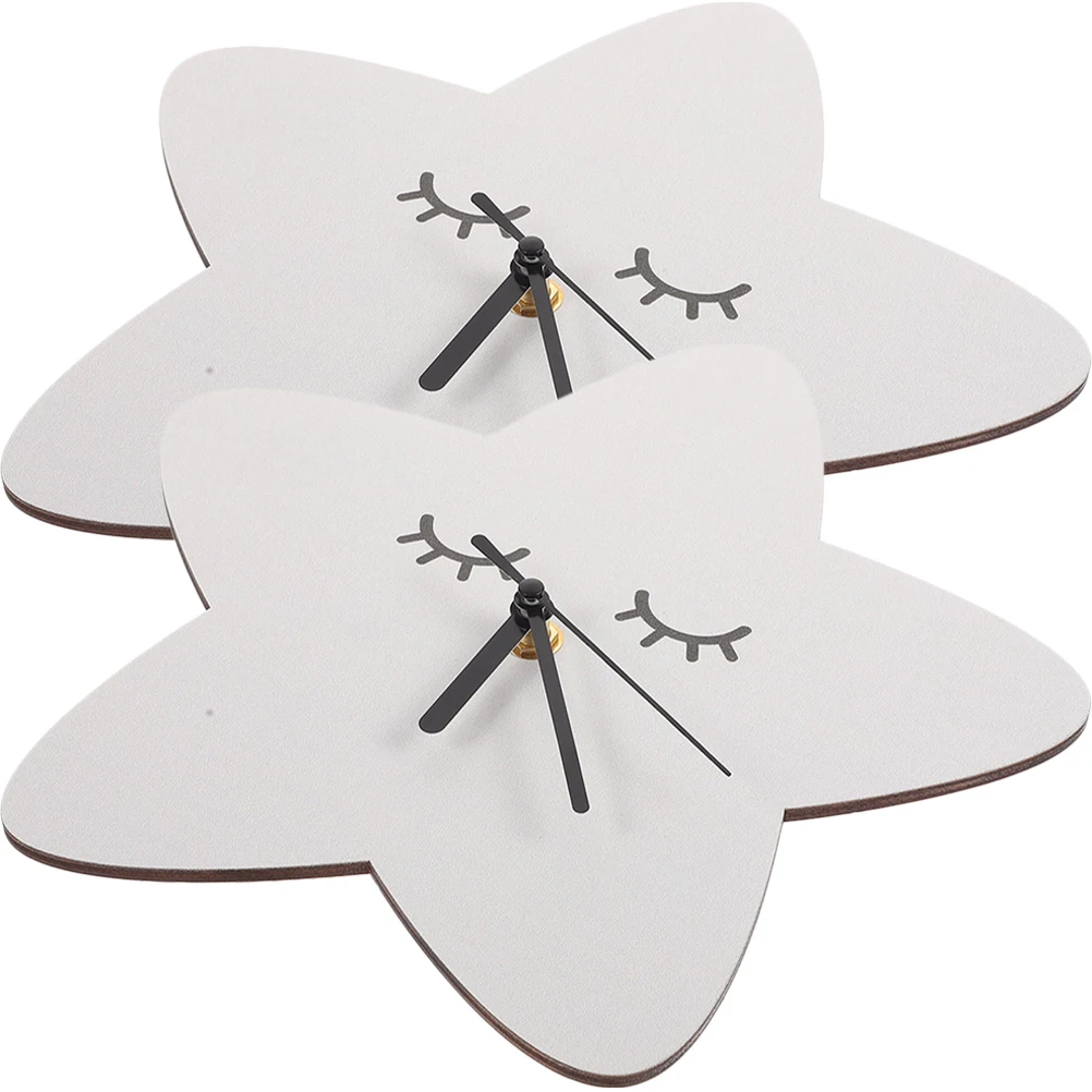 

Wall Clock Five Pointed Star Modern Silent Decor for Living Room Bedroom Kitchen Non Ticking Resin Plastic Farmhouse Style