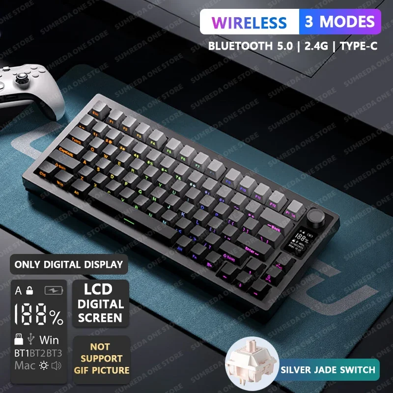 

Langtu Lt75 Lt84 Wireless Mechanical Keyboard 80Keys Gaming Bluetooth 2.4G Wired Keyboard RGB Hotswap Gamer Non-contact Keyboard